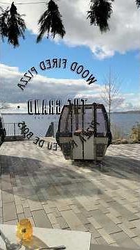The Grand Pizzeria at Westboro Beach, Ottawa has ski lift gondolas you can sit in!
