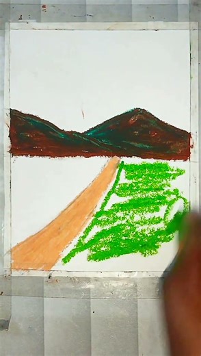beautiful scenery painting with oil pastel #art #artandcraft #drawing #trending #artscraft #viral