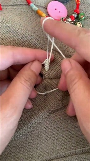 knotting technique to prevent the thread from slipping through