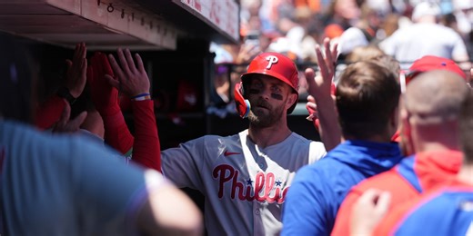 Extra, extra! Harper homers, cranks 3 doubles in Phils' shutout rout of Giants