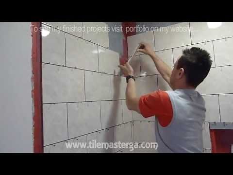 Part "3" Shower wall Tile installation DIY - How to Install shower surround tiles