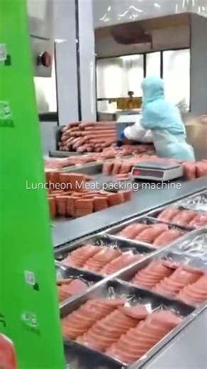 #Luncheon meat packing machine with vacuum packaging 008613726201059