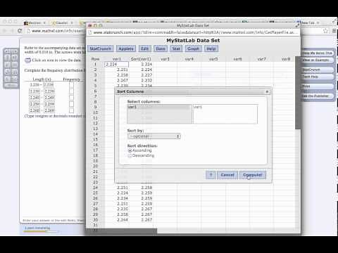 Grouped Frequency Distribution With Statcrunch