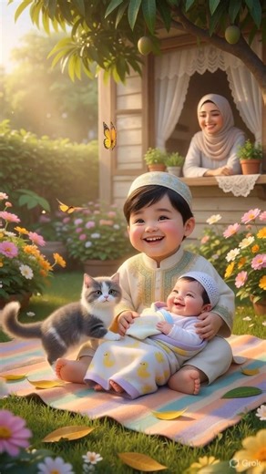 Hasbi Rabbi jallallah naat|cute bro taking care of little sis❤️#islamicshorts​​​​#shorts​#shortsfeed