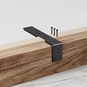 WEKIS 12 Inch Countertop Support Bracket, 3 Pack Solid Iron Steel Heavy Duty Hidden Floating L Shelf Brackets, Shelving Support Metal Hardware for Mantel Granite Countertop