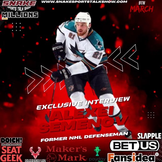 🚨 LIVE MONDAY on The Snake Sports Talk Show 🚨 Join us Monday at 6PM EST / 3PM PST for a special episode featuring former NHL defenseman Alexei Semenov! We’ll dive into: 🏒 His journey to the NHL and life in professional hockey 🥅 Inside stories from the locker room and playing against the league’s best 🔥 The current state of the NHL and today’s biggest storylines 🎙 Fan Q&A and behind-the-scenes hockey talk you won’t hear anywhere else Don’t miss this exclusive conversation on The Snake Sport