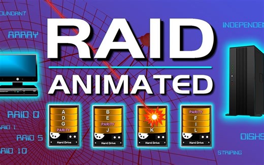【IT硬核动画搬运/中英双字】什么是RAID？RAID 0/1/2/5/10介绍(Powercert animated videos)