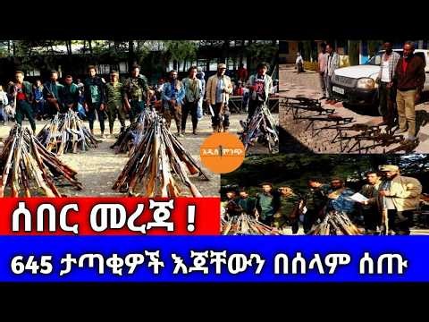 ሰበር መረጃ|| 645 ታጣቂዎች እጃቸውን በሰላም ሰጡ !