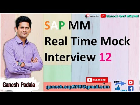SAP MM Mock Interview 12 by Ganesh Padala | SAP MM Self Preparation | SAP MM Best Videos in YouTube