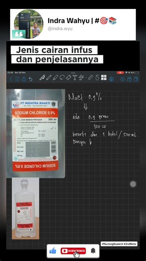 Jenis cairan infus dan penjelasannya, materi berat nih jadi simak pelan-pelan #cairaninfus #jeniscairan #videomedis #edukasimedis #reels | Perawat Peduli
