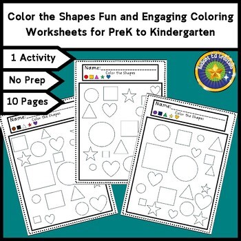 Color the Shapes Geometry Coloring Pages Sight Word ESL Vocabulary Read Learning