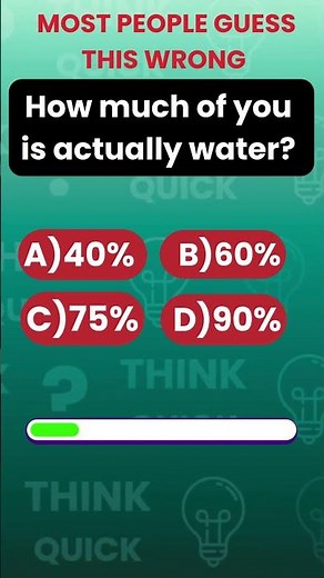 How much water is in the human body? 💧 #trivia #shorts #science