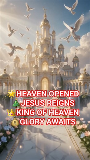 Heaven's Gates Open 😇✨ Jesus on the Golden Throne | Heavenly Kingdom in 8K #jesus #bible #shorts #yt