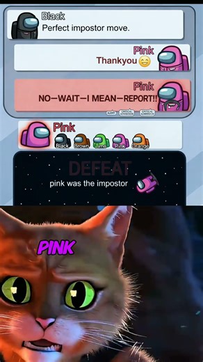 funny Among Us chat of Pink meets Black 😀 | JD12 | #shorts