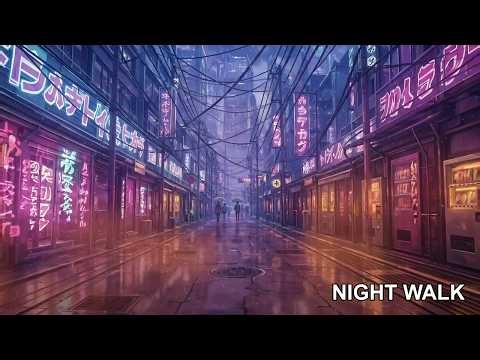 Cyberpunk Night Walk | Rain & City Sounds | Anime Vibes | 10 Hours
