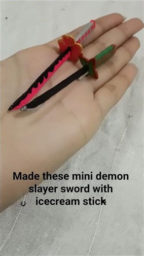 DIY mini demon slayer sword #craft #demonslayer #anime #kny