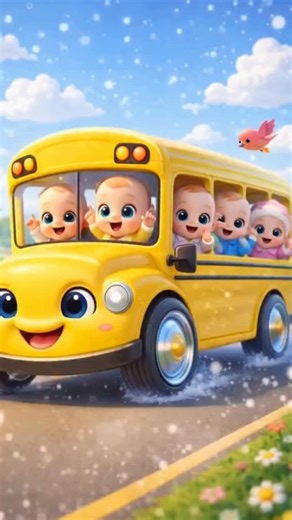 Doodle Toons on Instagram: "Wheels on the bus go round and round 😎 Follow Doodle Toons for more giggles 🫰 💟 #kidsreels #toddlerfun #yellow #wheels #instagrowth"