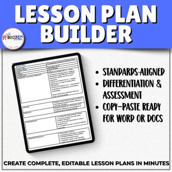 Editable Lesson Plan Builder | Instant Lesson Plan Generator