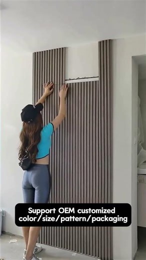 WPC wall panel installation#wpcwallpanel #wpc #sourcefactory #homedecor #diy #wpcfactory #indoor