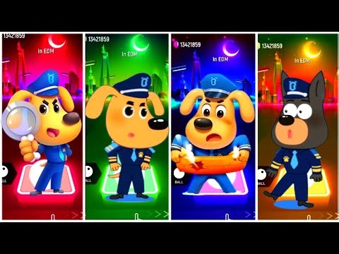 Sheriff Labrador 🔴 Sheriff Papillon 🆚Agente de Policía 🔴 Sheriff Labrador 🎶 Tiles Hop EDM Rush