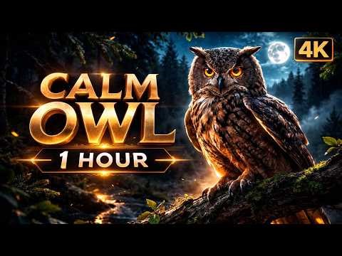 Midnight Owl 4K / Moonlit Forest Calm / Night Nature Screensaver 1 Hour