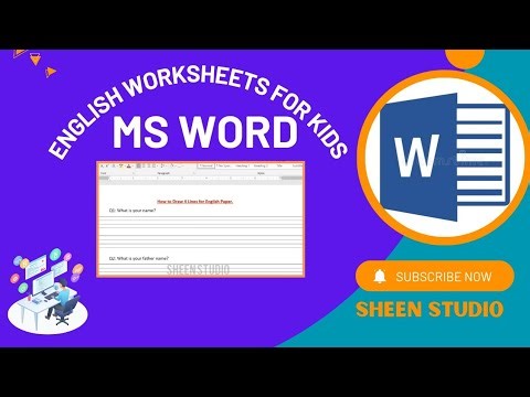 Worksheets in Ms Word | Draw 4 lines for English in Ms Word | Easy tutorial for beginners 🖥️
