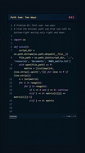 Project Euler #081: Path Sum: Two Ways | Python #coding #python #programming