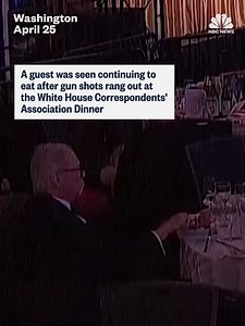 A guest at the White House Correspondents’ Association Dinner was seen continuing to eat moments after gunshots rang out.