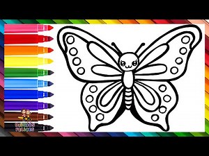 Cómo Dibujar Una Mariposa 🦋 Dibuja y Colorea Una Linda Mariposa 🦋🌈 Dibujos Para Niños