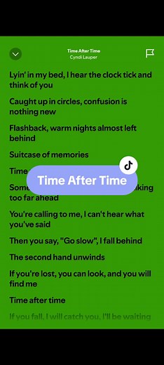 Time After Time Song Lyric Video by Cyndi Lauper