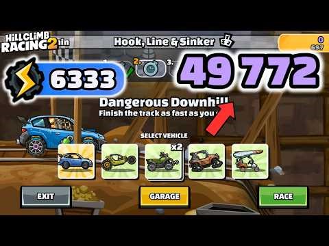 49772 points (6333gp) in HOOK, LINE & SINKER Team Event - Best Runs - Hill Climb Racing 2