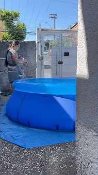 Mini Vlog cuidando da nossa piscina inflável da bestway ☀️ #vlogderotina #rotinareal #vlog
