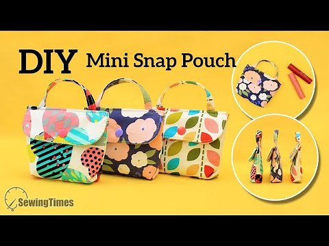 DIY Easy Snap Pouch | How to make a Cosmetic Pouch Coin Purse with Handle [sewingtimes]