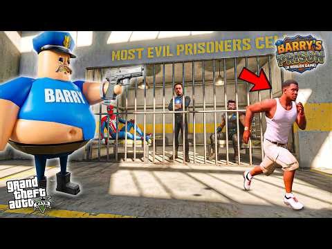 Franklin and Avengers ESCAPE FROM BARRY'S PRISON! (OBBY) in GTA 5!