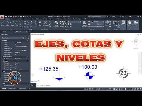 TUTORIAL AutoCAD, COTAS DE NIVEL Y EJES AUTOCAD // COMO HACER SÍMBOLOS DE EJES Y NIVELES