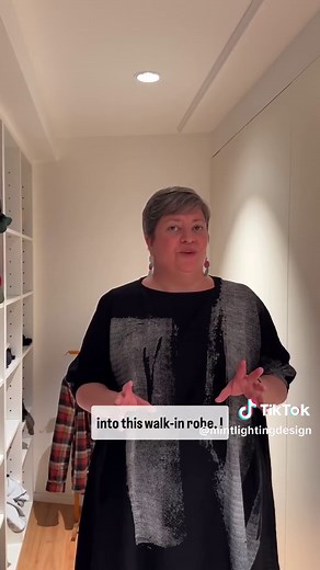 Why do we often recommend linear LED diffused strip for a walk-in-robe? Well, it minimises shadowing, helps us see our clothes from all directions and the light is less likely to be obstructed by doors (if you have them). Just make sure that light is at least CRI90 (that’s the measurement of colour produced by a light source) so you can see the details. Over on the blog I give you some tips and advice to getting the best lighting in your Walk-In Wardrobe or Closet – simply head to our website. h