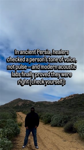 1. Persian physicians believed the voice carried more truth than the body. They’d say: “The tongue speaks what the blood feels.” They diagnosed not by heartbeat, but by vocal vibration — a trembling tone meant exhaustion, a heavy one meant inflammation. For centuries, Western doctors mocked this — until a 2019 acoustic experiment in Lausanne changed everything. 2. Researchers mapped micro-fluctuations in pitch from 200 volunteers. When cortisol spiked, their voices lost 0.3 hertz of variation — 