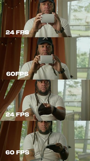 24fps is cinematic and is what most movies are shot in . 60fps slows things down ! Which do you like