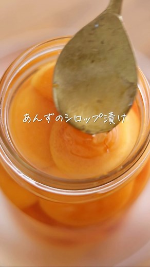 藤井玲子（料理研究家/フードコーディネーター） on Instagram: "【レシピ】あんずのシロップ漬け 今日はとっても簡単に作れる あんずのシロップ漬けをご紹介！ 旬の時期があっという間なあんず✍🏻 シロップ漬けにすることで もう少し長くこの味わいを楽しめますよ🥰 そのまま食べるのはもちろん 杏仁豆腐やパンナコッタ、かき氷などに シロップと一緒にトッピングすると 抜群に美味しいです😍 焼き菓子に使うのもおすすめです☺️ 詳しいレシピは プロフィールのストーリーズハイライト 「６月レシピ」よりご覧ください✨ === 【材料】作りやすい分量 あんず・・・400g前後 ▼シロップ 水・・・100cc グラニュー糖・・・85g 【下準備】 保存用の瓶は煮沸消毒する。 【作り方】 ① あんずは皮ごと洗い、 種に沿うようにぐるりと１周包丁を入れる。 ねじるようにしてふたつに割り、種を取り除く。 ② 鍋にたっぷりの湯を沸かし、 あんずを20~30秒ほど、さっとゆでて水気を切る。 煮沸消毒した瓶にあんずをつめる。 ③ 別の鍋に水・グラニュー糖を入れ、 一煮立ちさせてシロップを作り、 ②