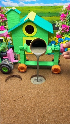Stunning Mini House Construction 🤩💚 | Colorful DIY Craft #shorts