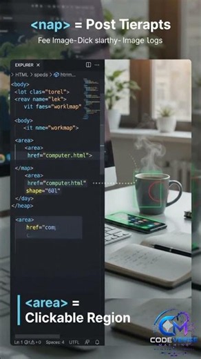 HTML Image Maps Explained in 30 Seconds 🗺️ | map, area & usemap Tutorial