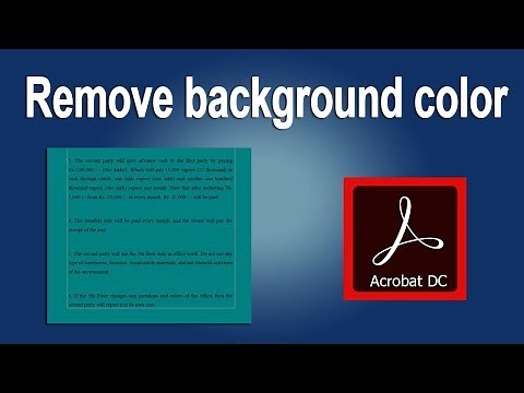 How to remove background color of PDF Document in Adobe Acrobat Pro