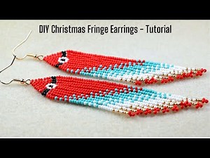Christmas Fringe Earrings - Tutorial || DIY