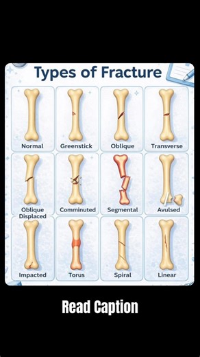 A fracture doesn’t heal when the bone joins. It heals when movement returns. Every fracture type needs a different physiotherapy approach. Treating all fractures the same is one of the biggest reasons people develop ❌ stiffness ❌ weakness ❌ fear of movement ❌ long-term pain What you’re seeing in this reel are fracture patterns that decide rehab strategy 👇 🔹 Greenstick fracture Early controlled movement is key — over-immobilization delays recovery in kids. 🔹 Transverse & oblique fractures Phys