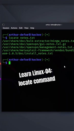 Learn Linux -04: locate command #linux #AI #cybersecurity #webdevelopment #programming