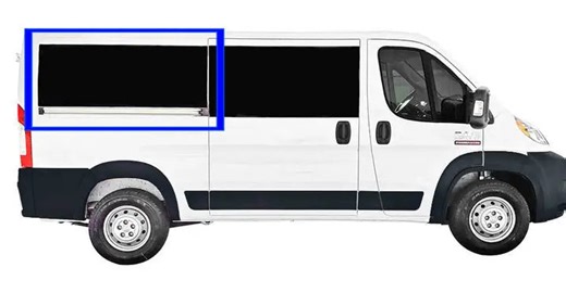 VWD Ram ProMaster Van Fixed Window 2014+ Passenger Side Rear Quarter 1