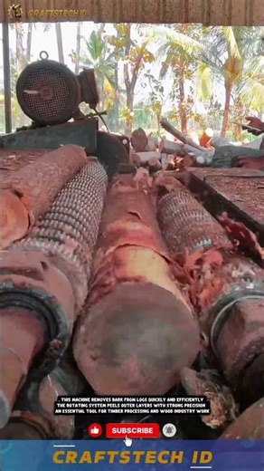 Wood Log Debarking Machine for Efficient Timber Preparation and Processing #machine