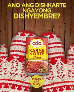 3.2K views · 1.7K reactions | Malapit na ang Pasko, handa na ba kayo, mga mommy? Para sarap sulit-ulitin ang bawat putahe, dishkartehan at maghanda ng beefy dish! Enjoy the holiday season with CDO Karne Norte at just ₱28.50 SRP for 150g can! React para sa Dishyembre dishkarte mo at bili na sa grocery at online! LAZADA: https://bit.ly/CDOLazadaCanned SHOPEE: https://bit.ly/CDOShopeeCanned TIKTOK: https://bit.ly/CDOTiktokShop | CDO | Facebook