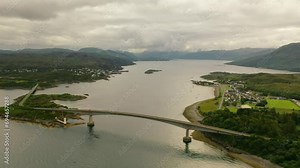 Isle of Skye Approach: The Skye Bridge Spanning Over Loch Alsh from the Scottish Highlands, Scotland, United Kingdom