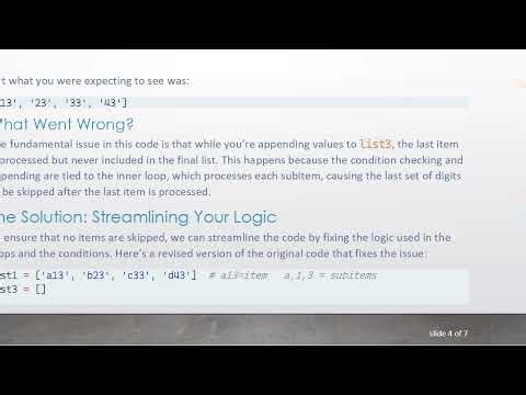 Create a for Loop with if Statements that Captures All Items in a Python List